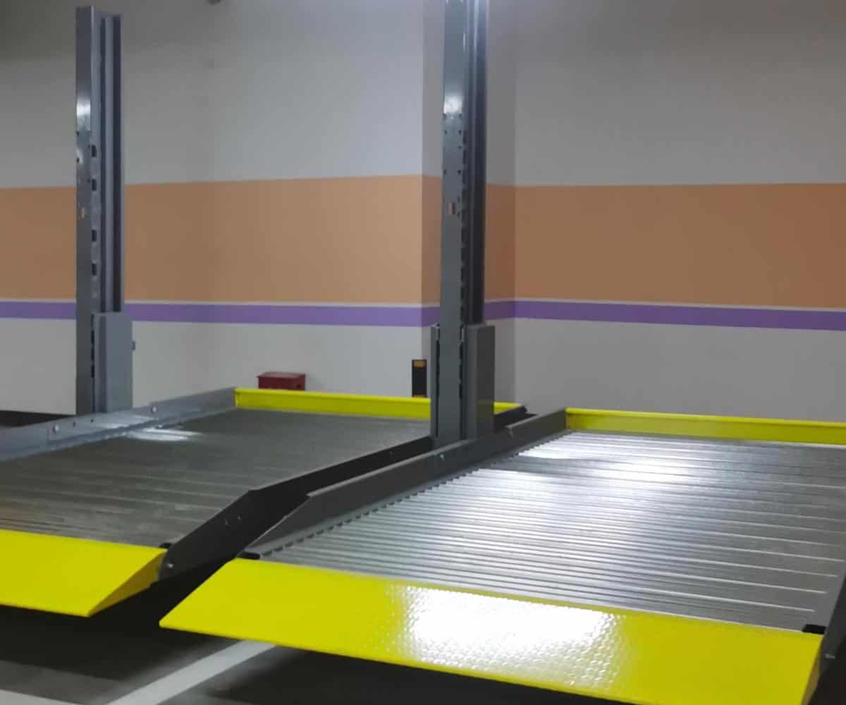 隆回县双柱简易升降类机械式立体停车设备过验收